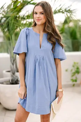 Just A Theory Blue Cotton Dress