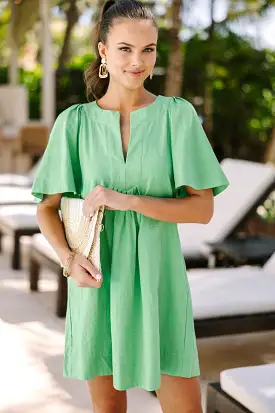 Just A Theory Lime Green Cotton Dress