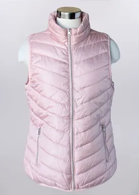 'Keren Hart' Women's Nylon Quilted Vest - Blush