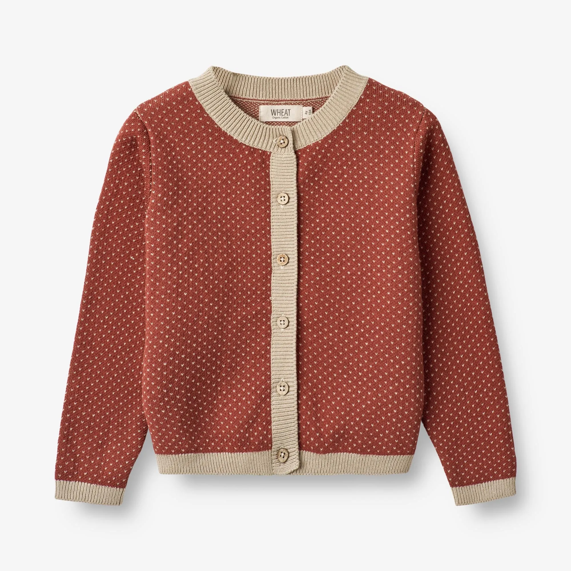 Knit Cardigan Elga - red beige