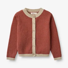 Knit Cardigan Elga - red beige