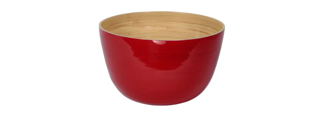 Lacquered Bamboo Bowls, 10.2 D x 6.2 H