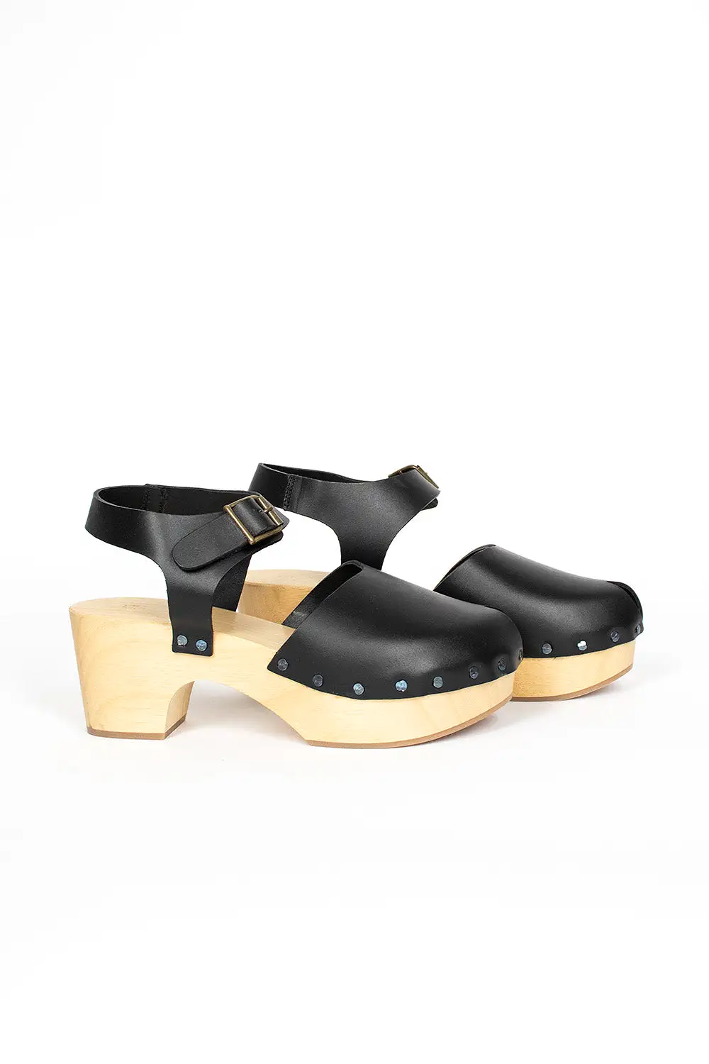 Leather Clogs Black