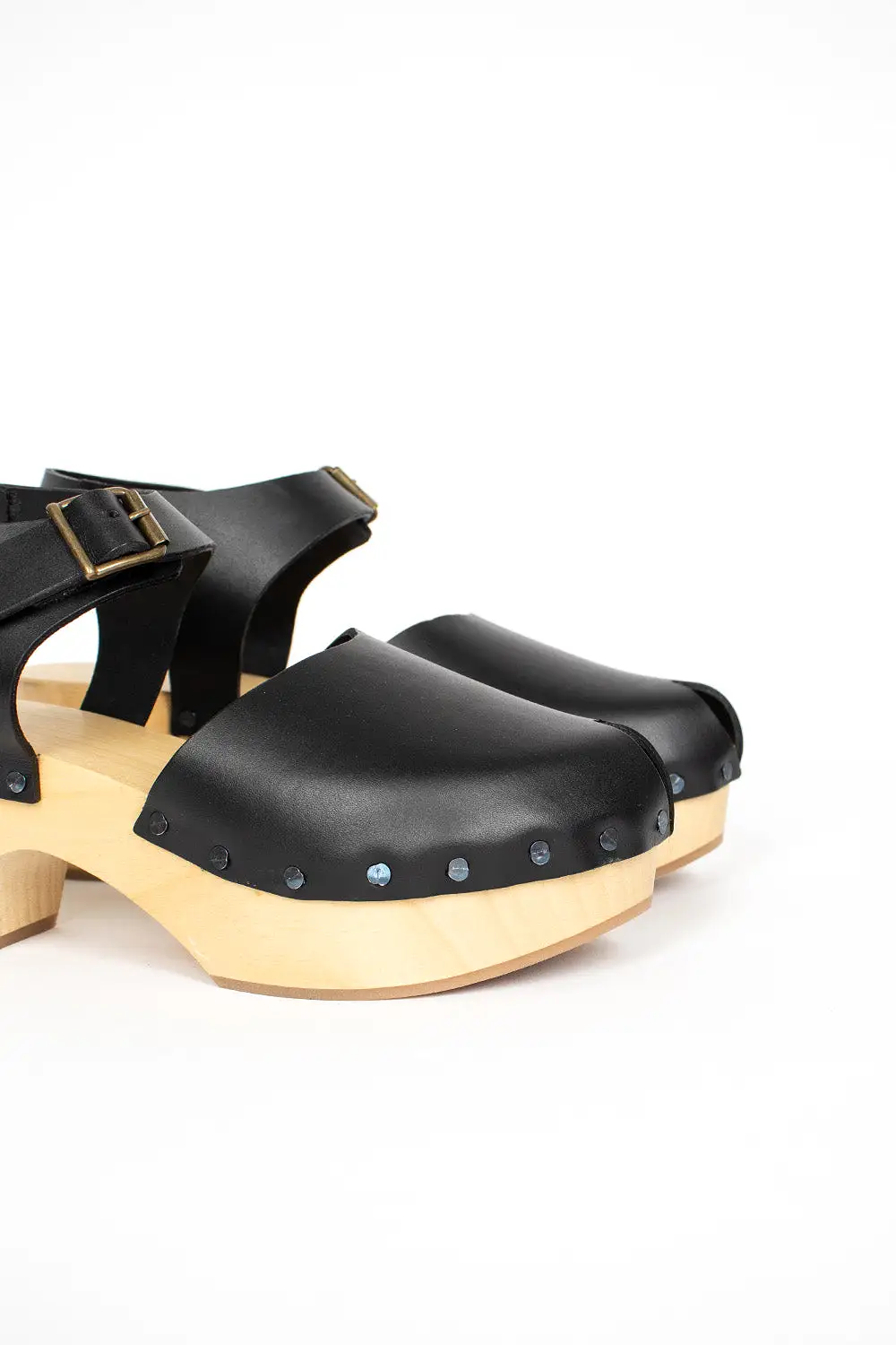 Leather Clogs Black