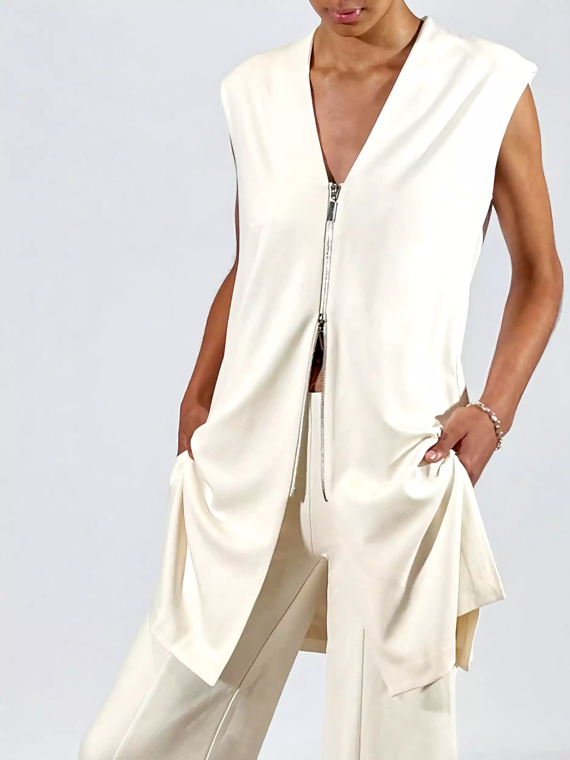 Long Ponte Vest with 2-Way Zip - The Thames