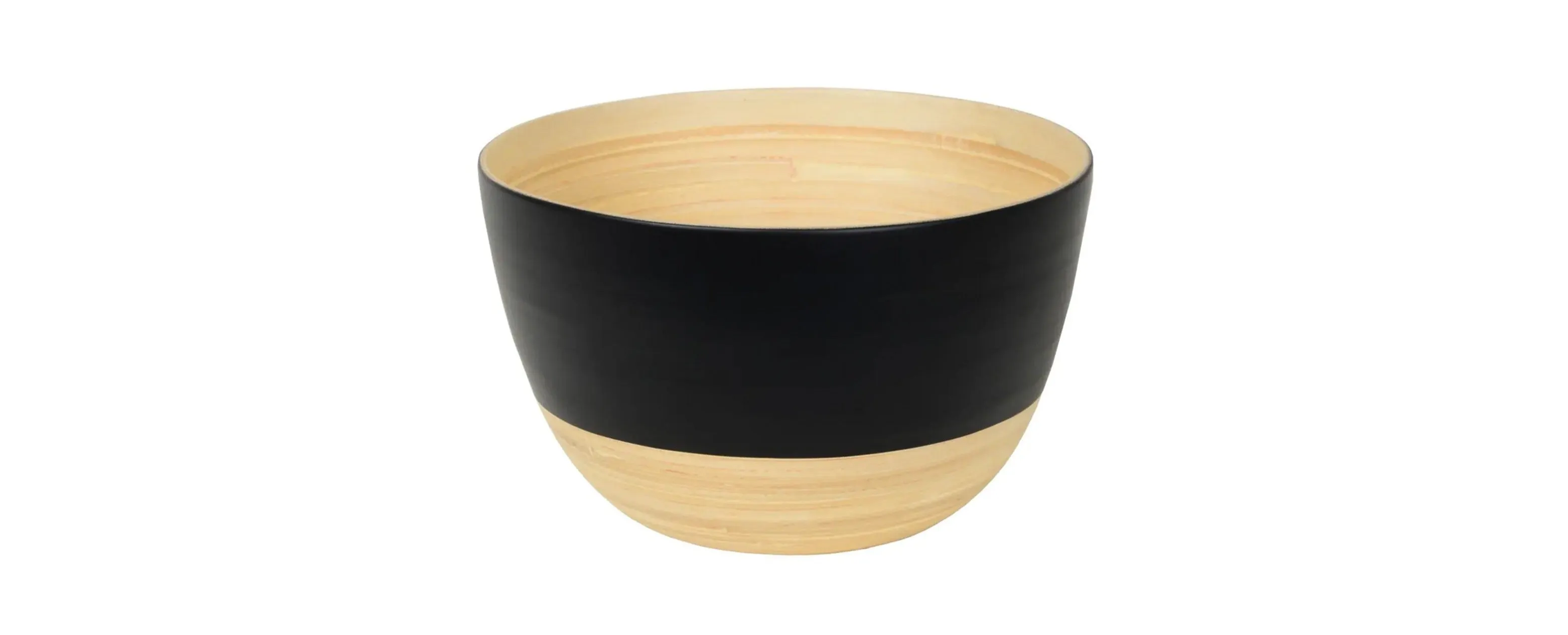 Matte Two-Tone Bamboo Bowls, 10.2 D x 6.2 H