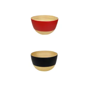 Matte Two-Tone Bamboo Bowls, 10.2 D x 6.2 H