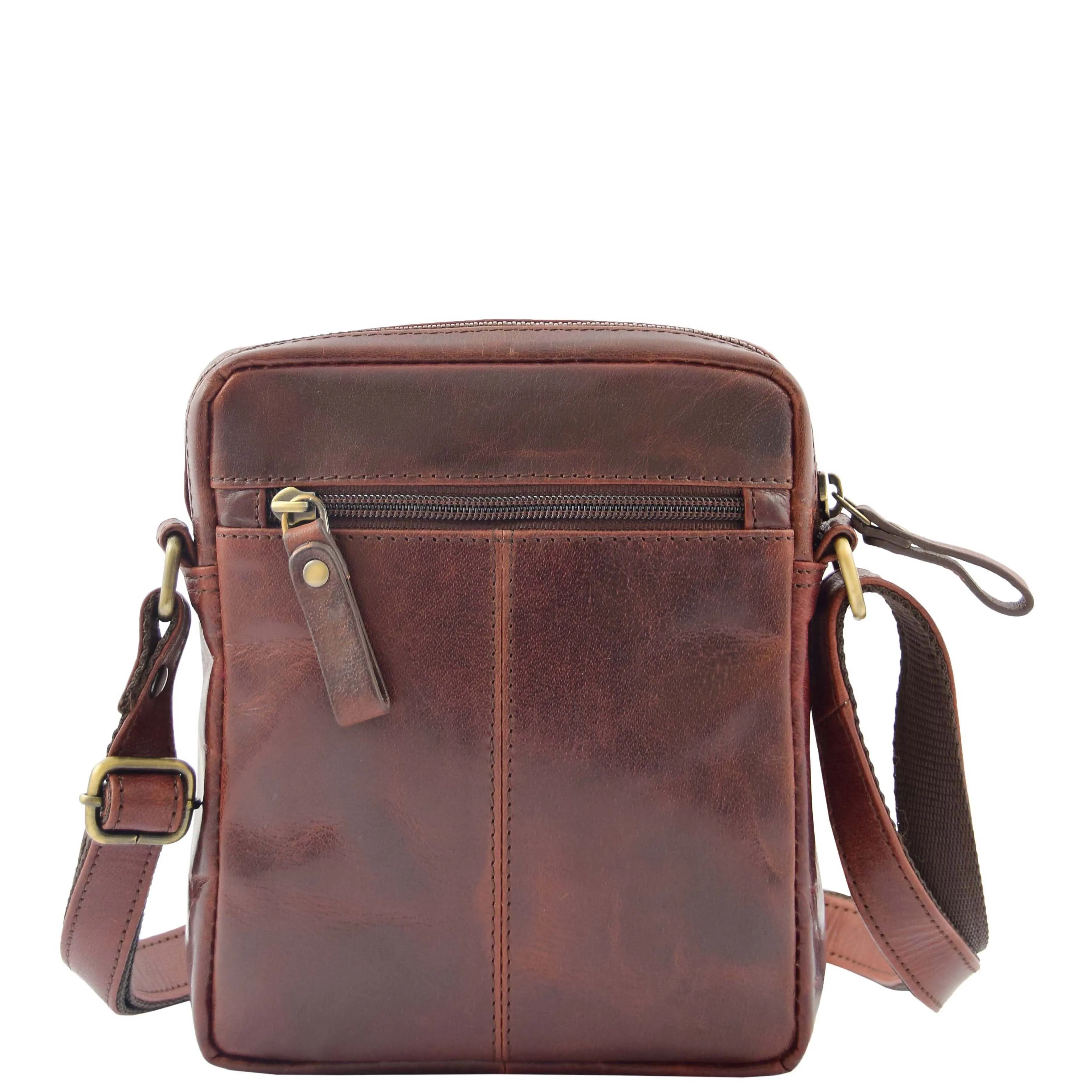 Mens Leather Cross Body Flight Bag Belgrade Brown