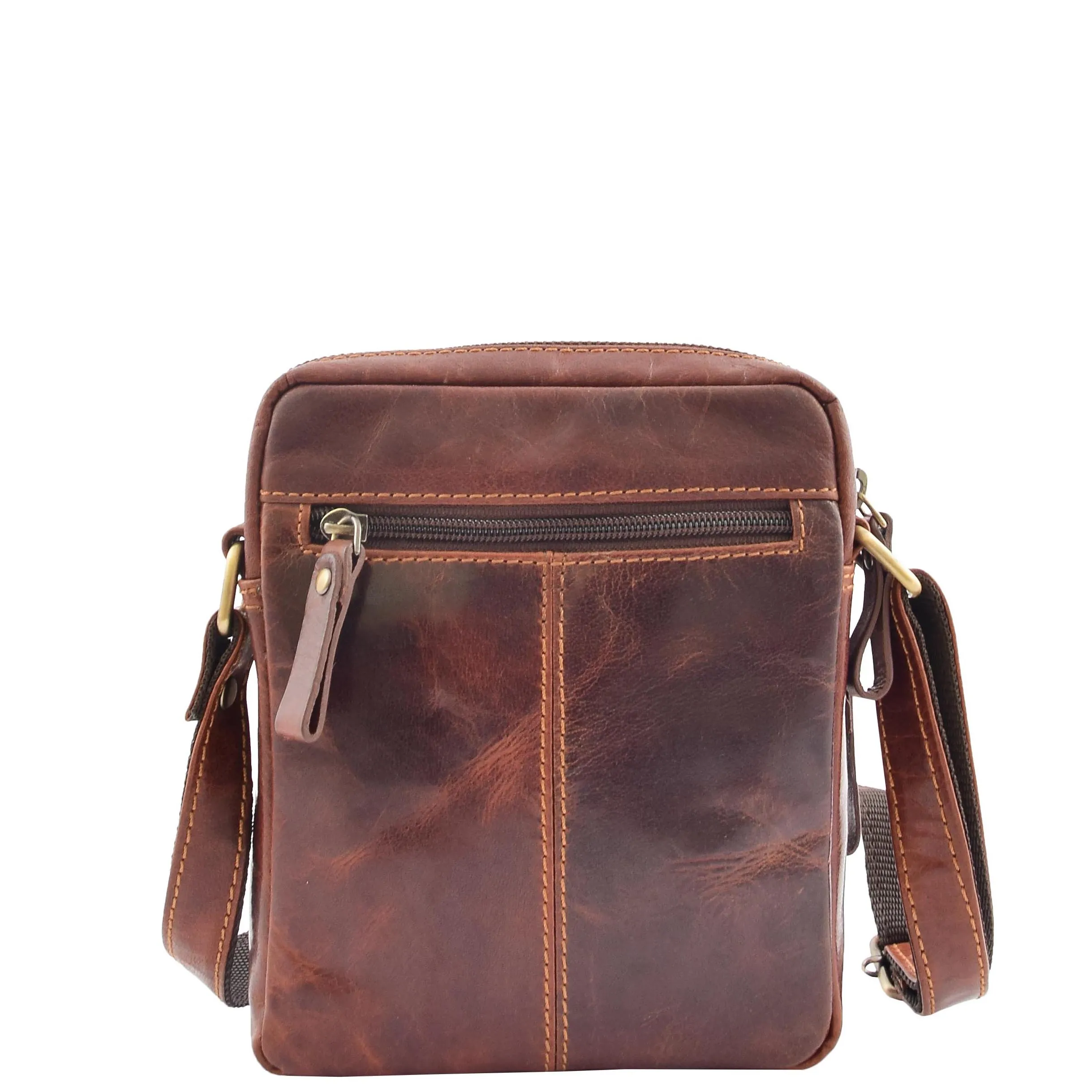 Mens Leather Cross Body Flight Bag Dolton Brown