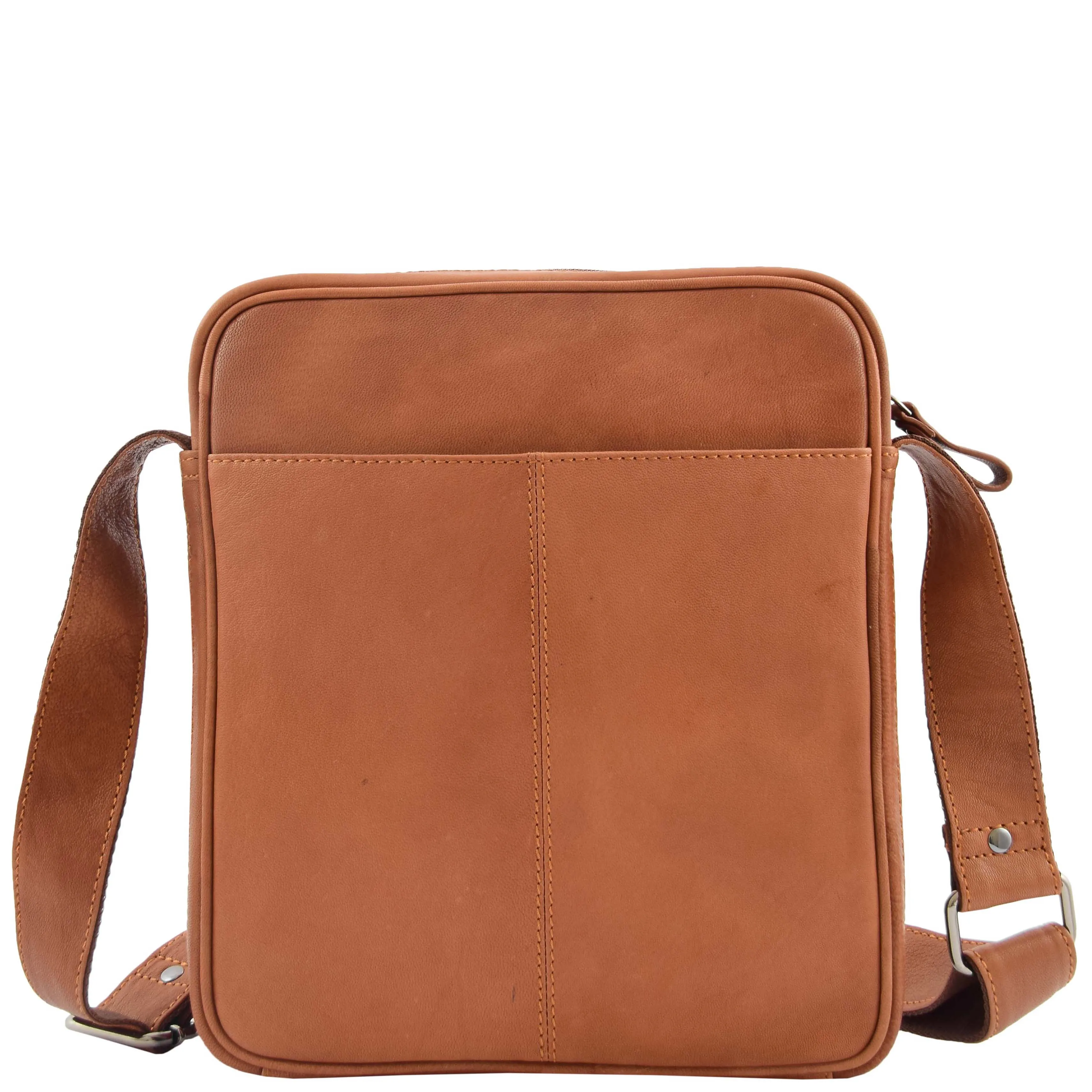 Mens Leather Cross Body Travel Flight Bag Aller Tan