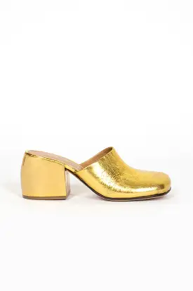 Metallic Leather Mules