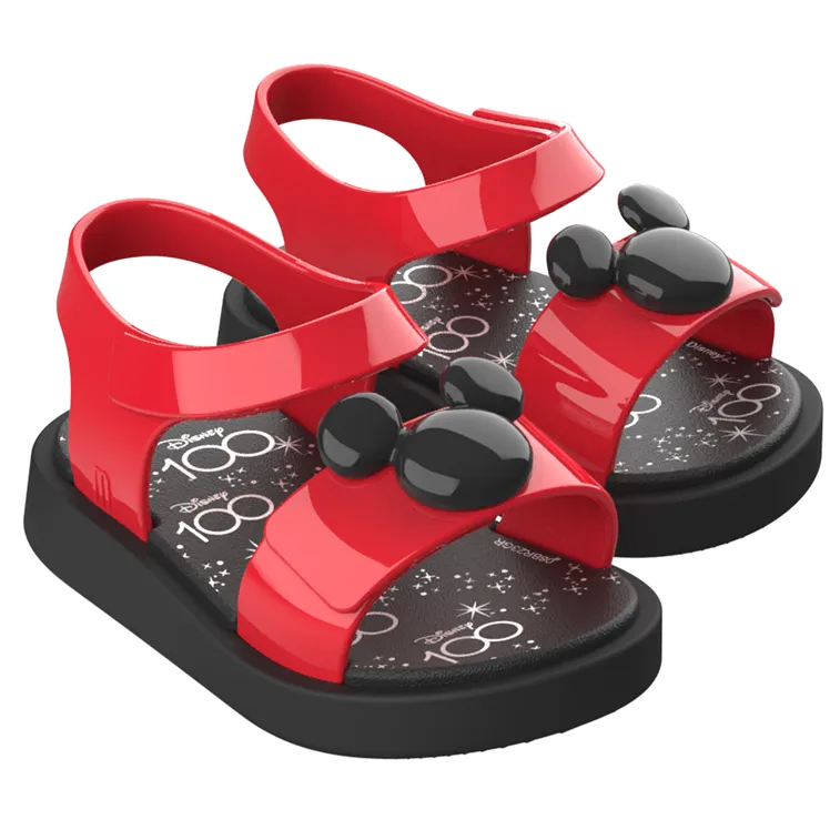 Mini Melissa Jump + Disney 100 Sandal BB - Black / Red