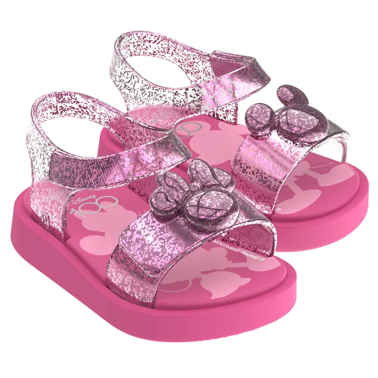 Mini Melissa Jump + Disney 100 Sandal BB - Pink / Glitter Pink