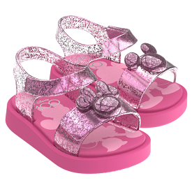 Mini Melissa Jump + Disney 100 Sandal BB - Pink / Glitter Pink