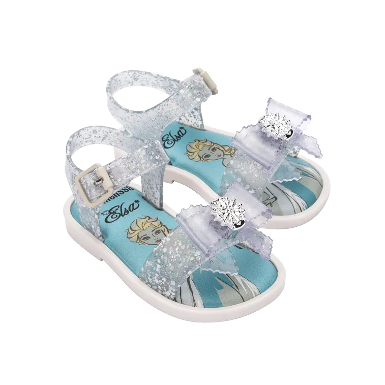 Mini Melissa Mar Sandal + Disney BB - Glitter Clear / White