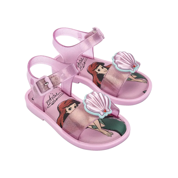 Mini Melissa Mar Sandal + Disney BB - Glitter Pink / Pink