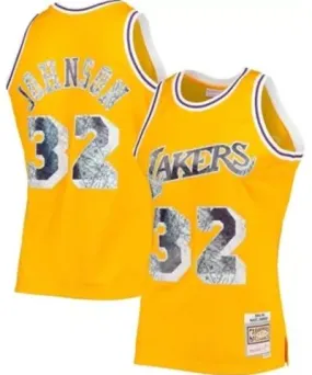 Mitchell & Ness Men's NBA Magic Johnson Los Angeles Lakers 1984/85 Hardwood Classics NBA 75th Anniversary Diamond Swingman Jerse