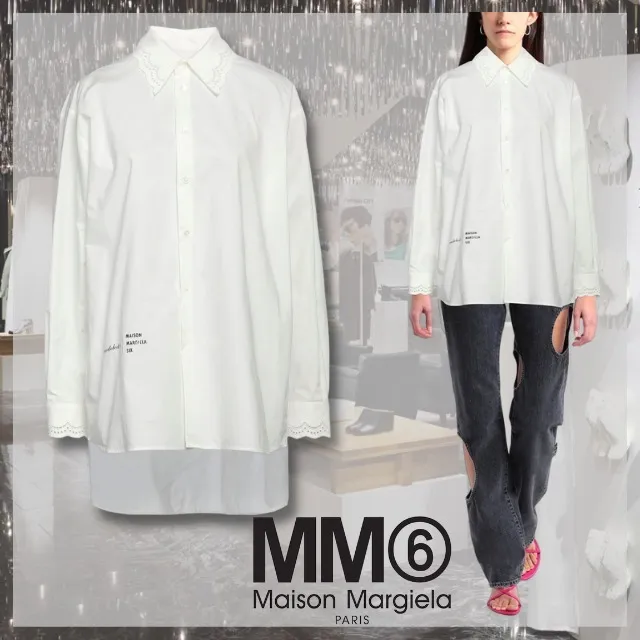 MM6 Maison Margiela  |Casual Style Street Style Long Sleeves Plain Cotton Logo