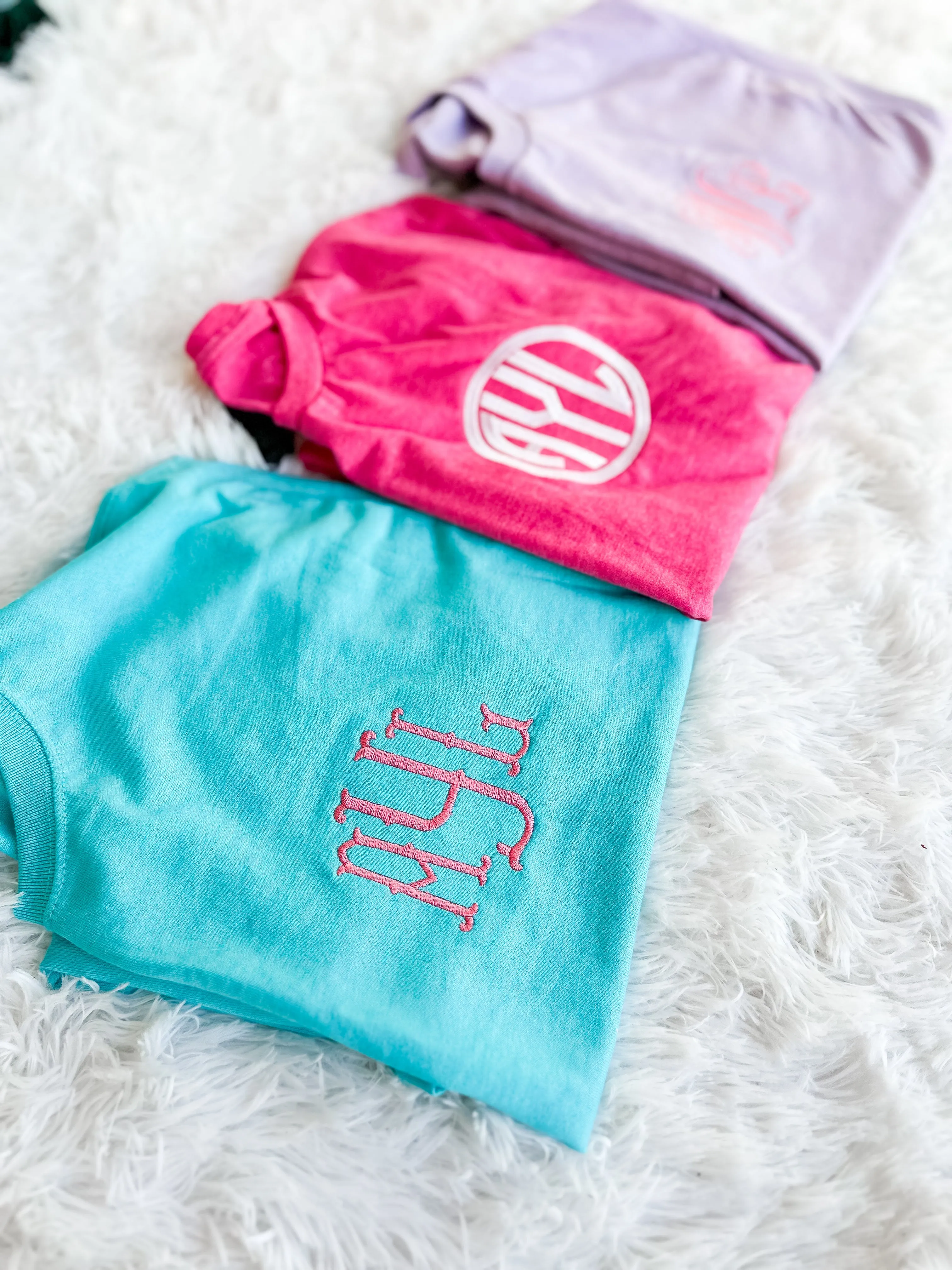 Mystery embroidered monogram tee