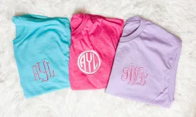 Mystery embroidered monogram tee