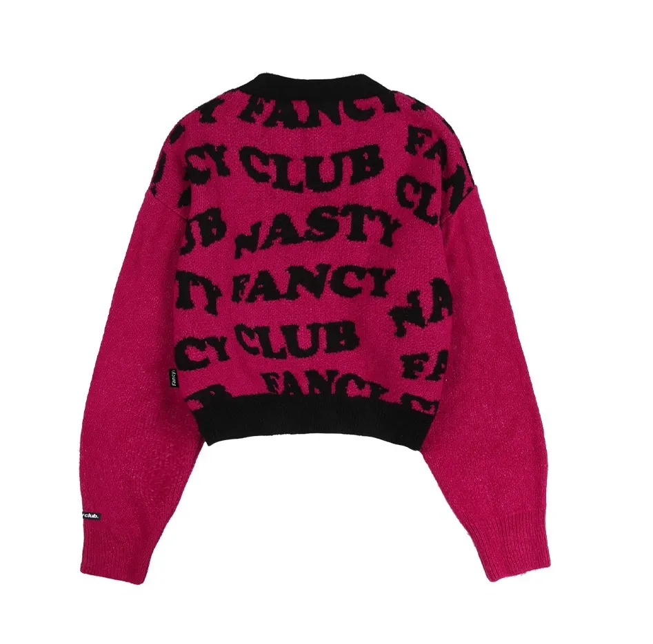 NASTY FANCY CLUB  |Casual Style Unisex Street Style Logo Cardigans