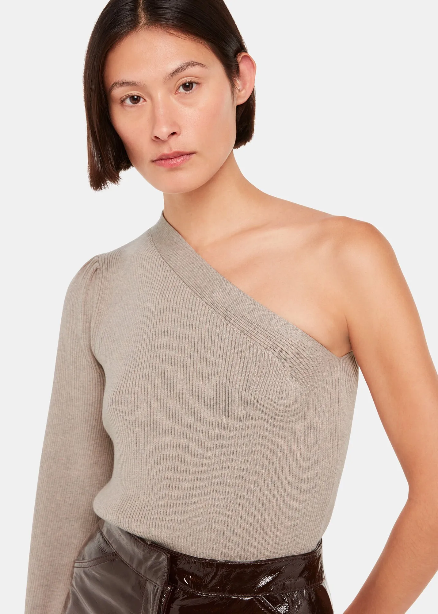 Neutral One Shoulder Knit