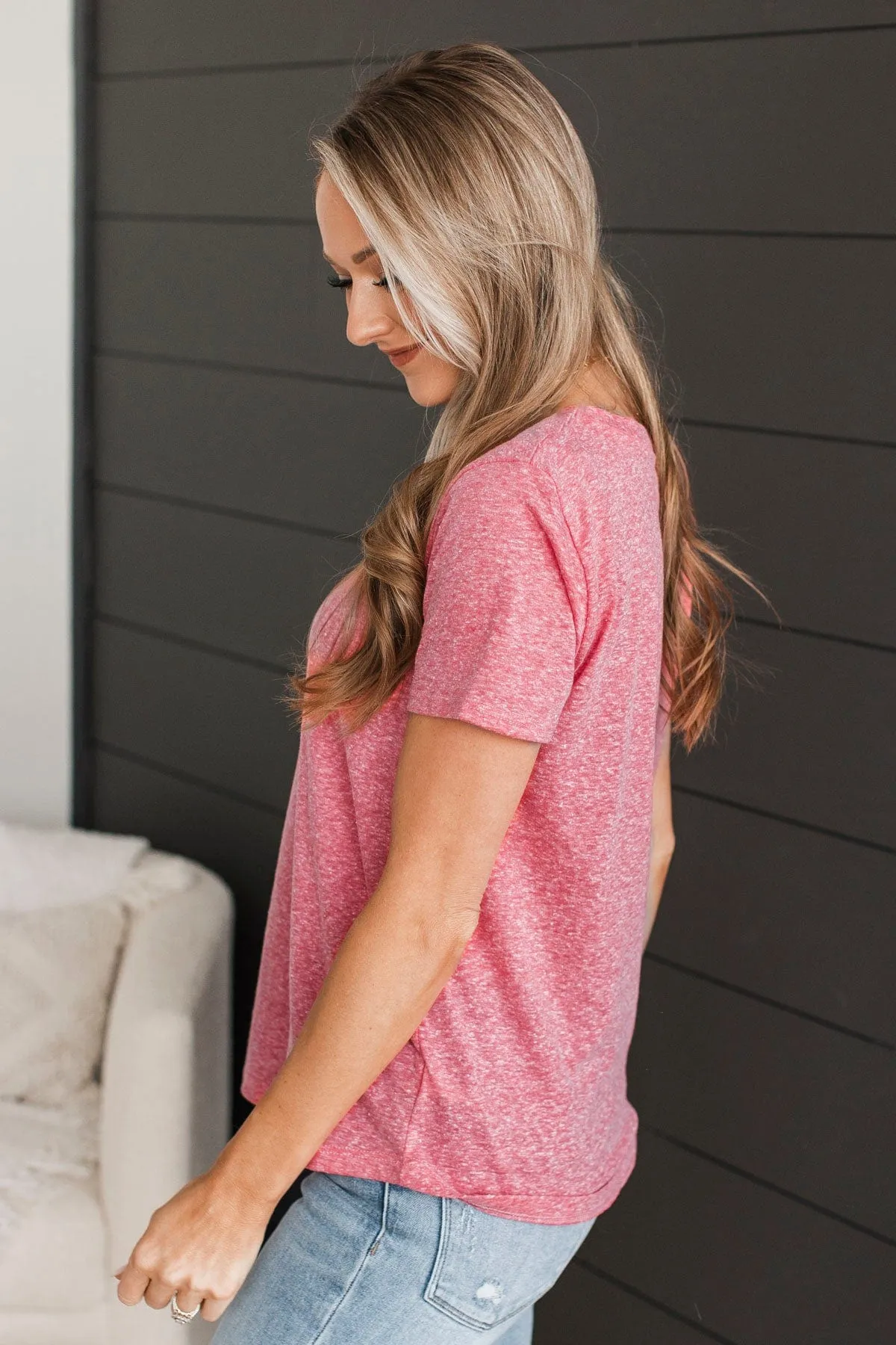 Never Basic Short Sleeve Top- Coral