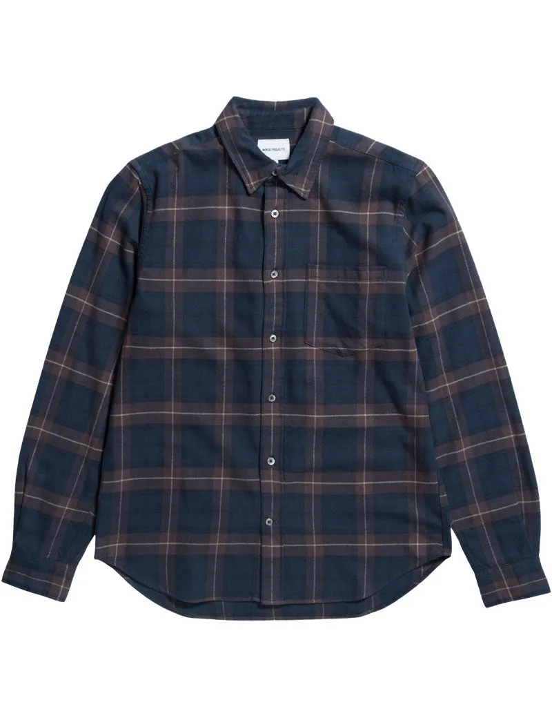 Norse Projects Osvald Flannel Check Shirt Wine Red