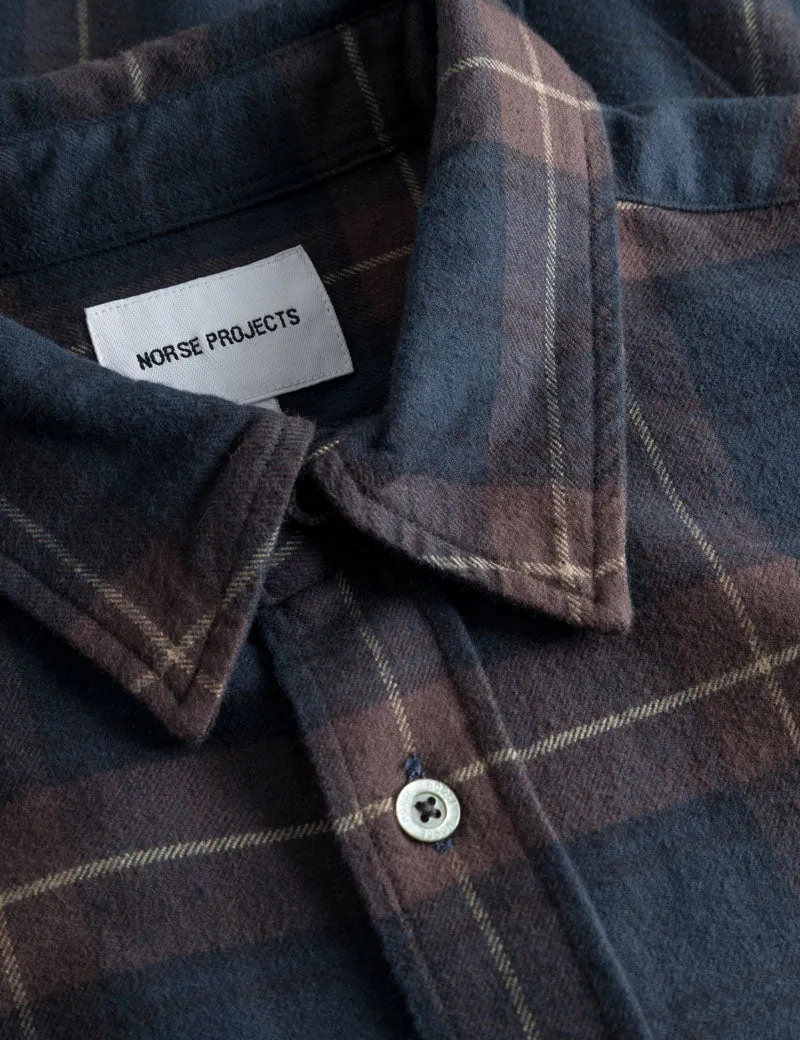 Norse Projects Osvald Flannel Check Shirt Wine Red