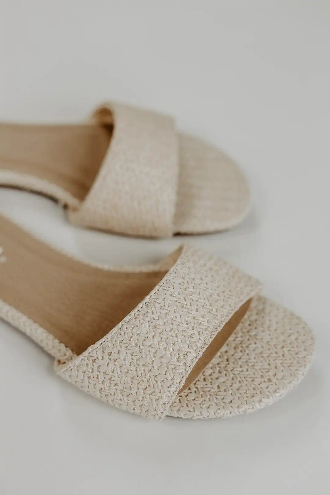 Nude Woven Slip On Sandal