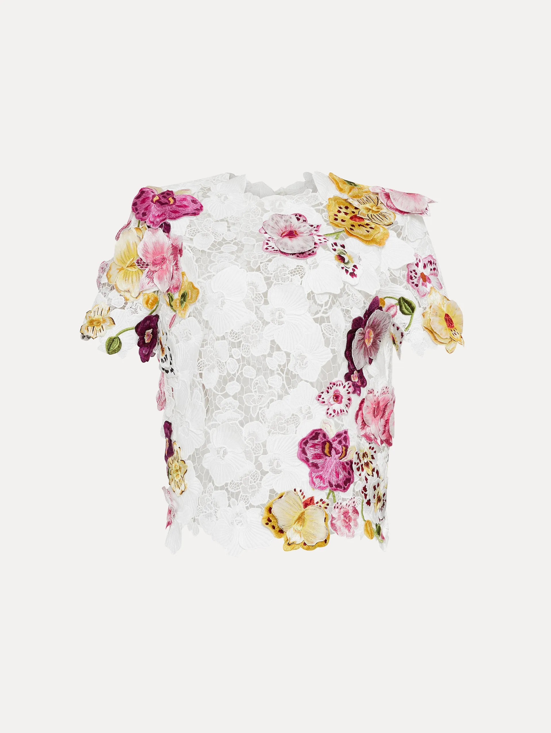 Orchid Embroidered Guipure Blouse