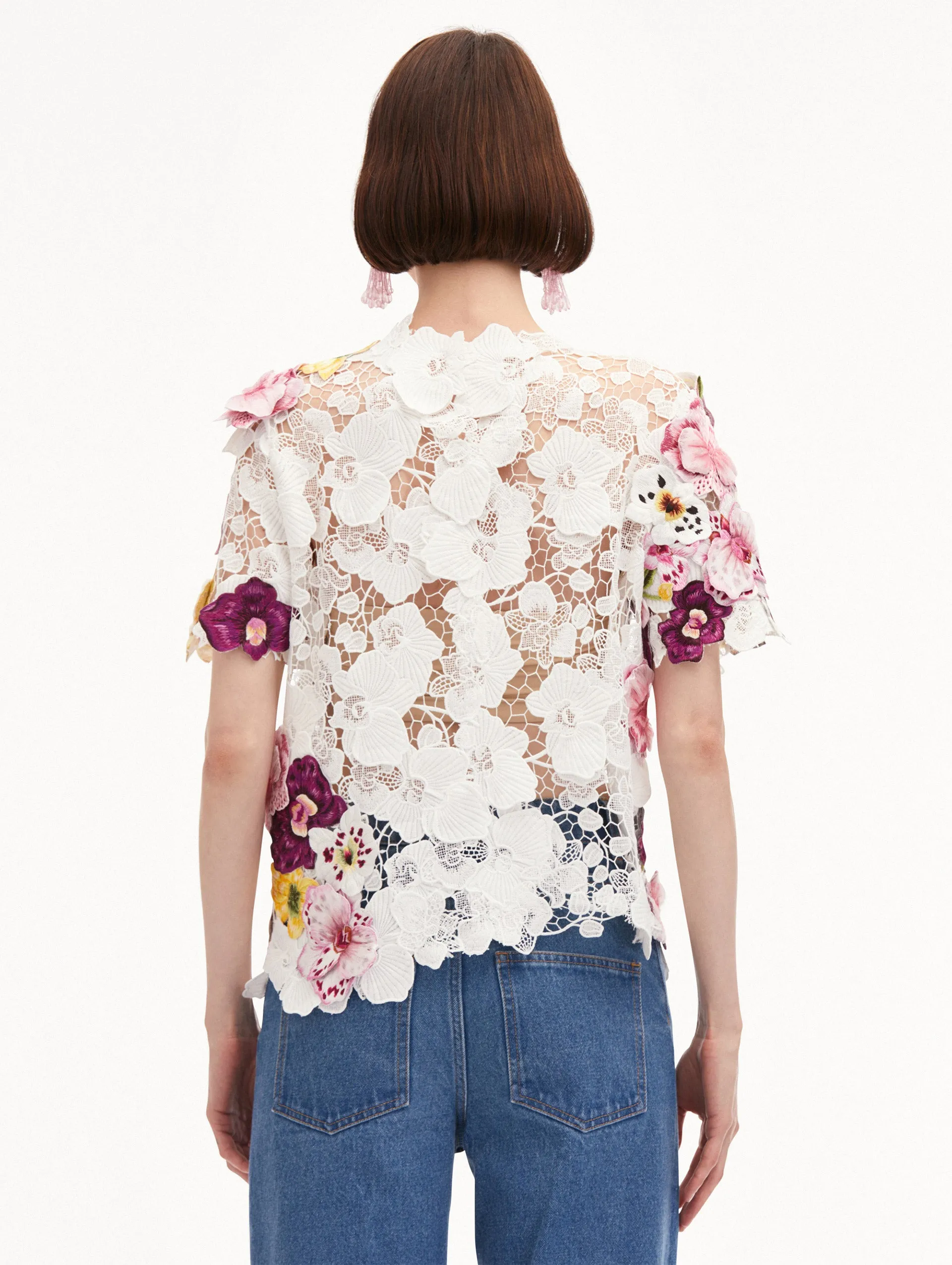 Orchid Embroidered Guipure Blouse