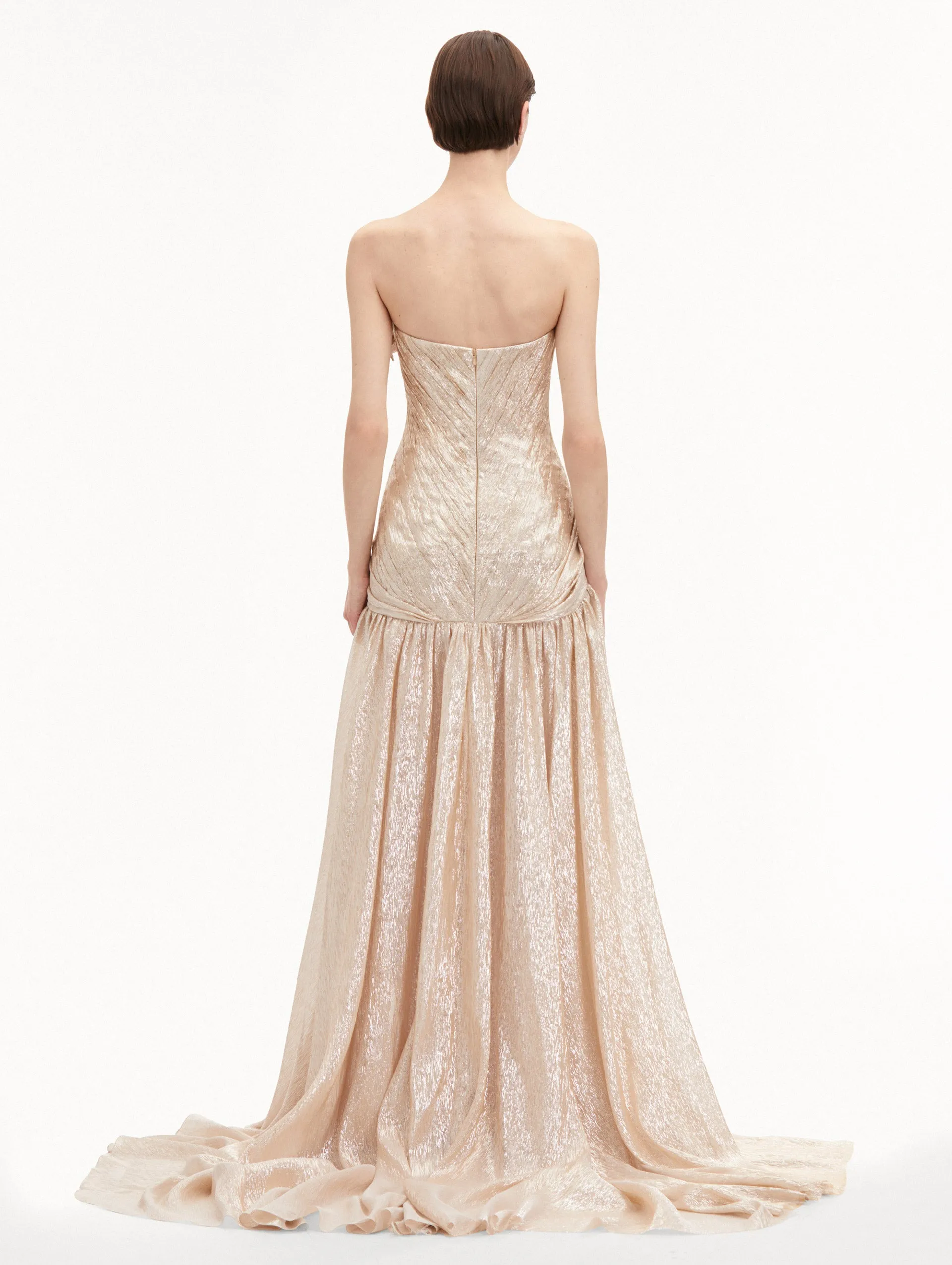 Orchid Embroidered Silk Chiffon Gown