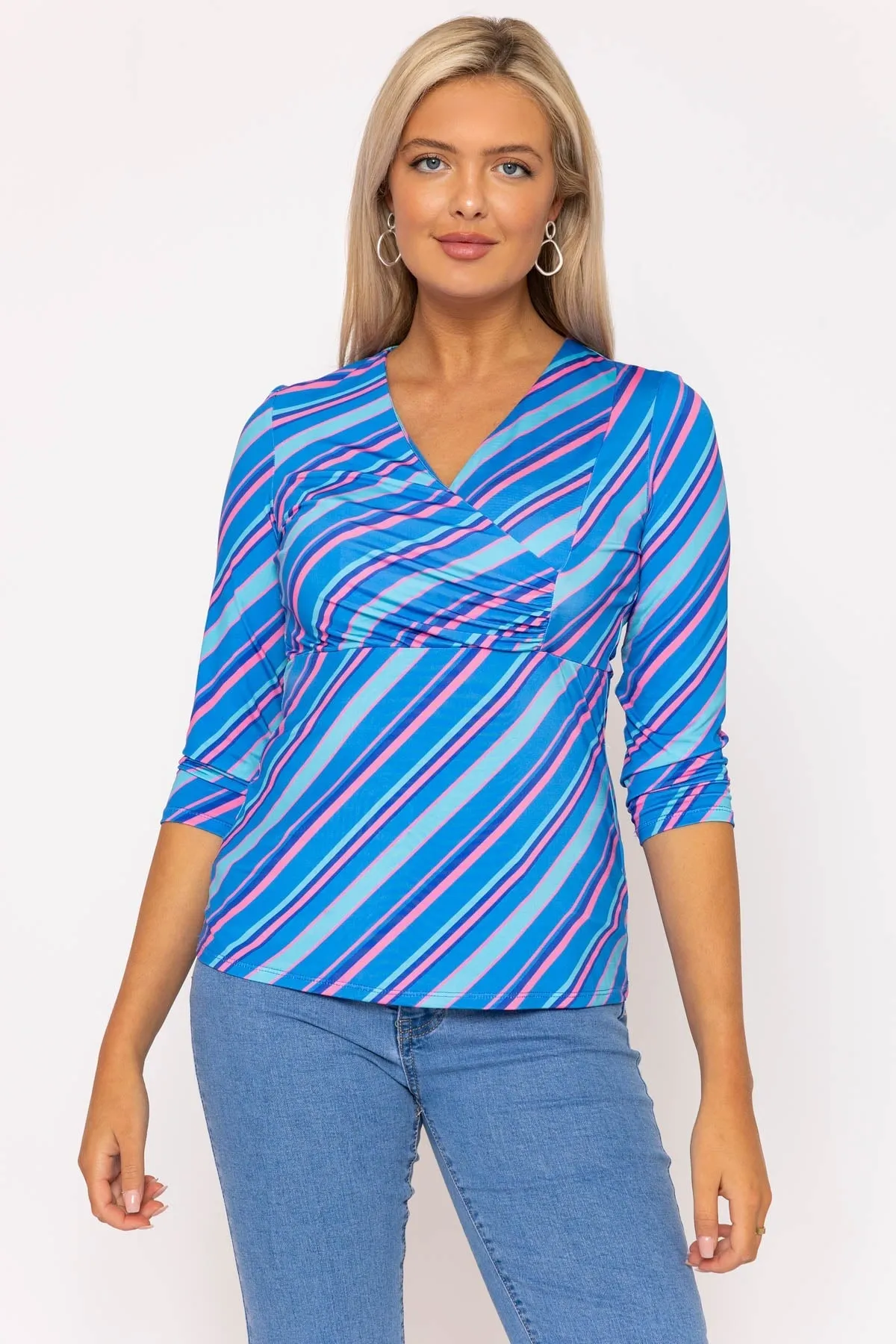 Printed Blue Jersey Top