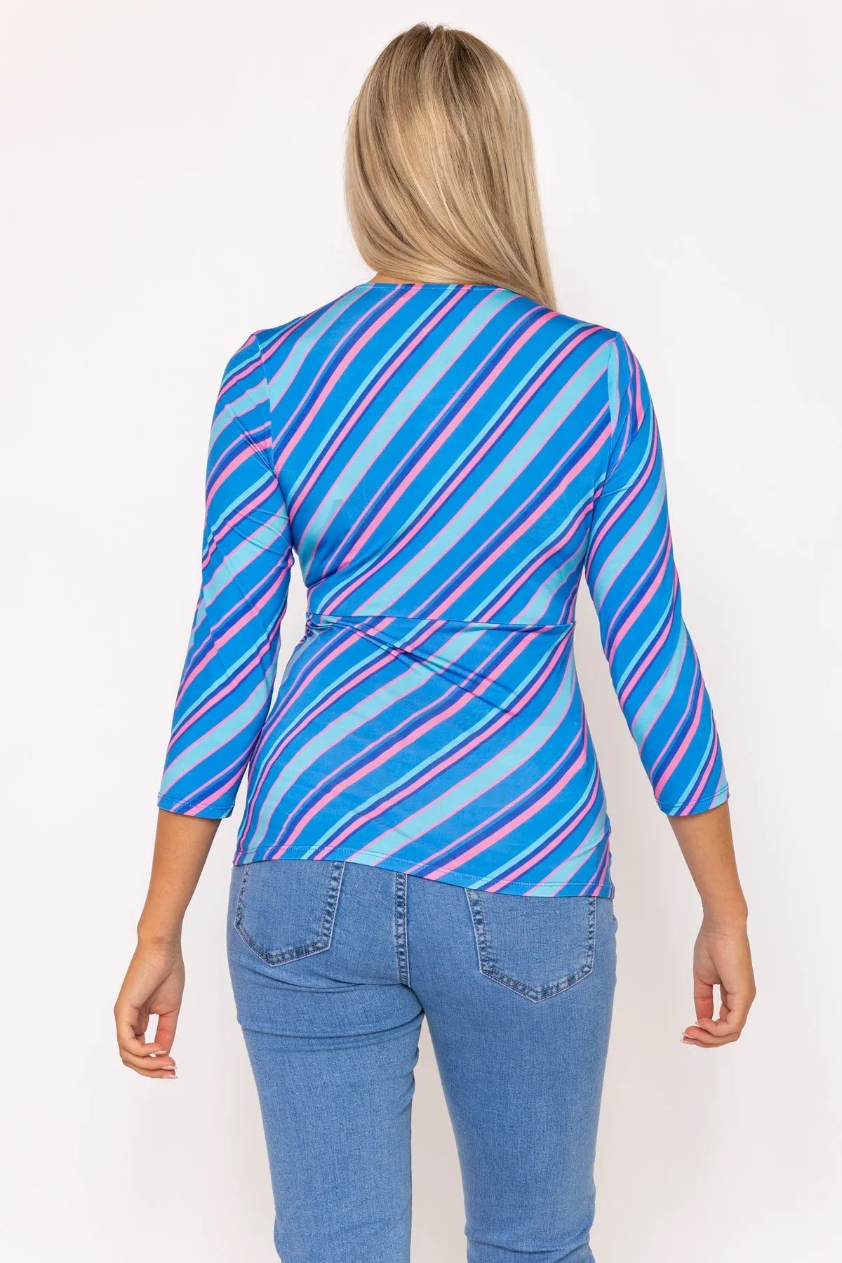 Printed Blue Jersey Top