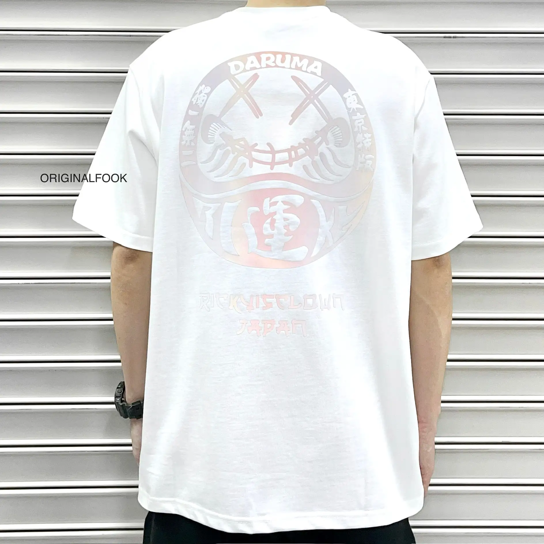 RICKYISCLOWN JAPAN  Lucky Daruma Laser Reflective Tee White [R11220810C-D7]