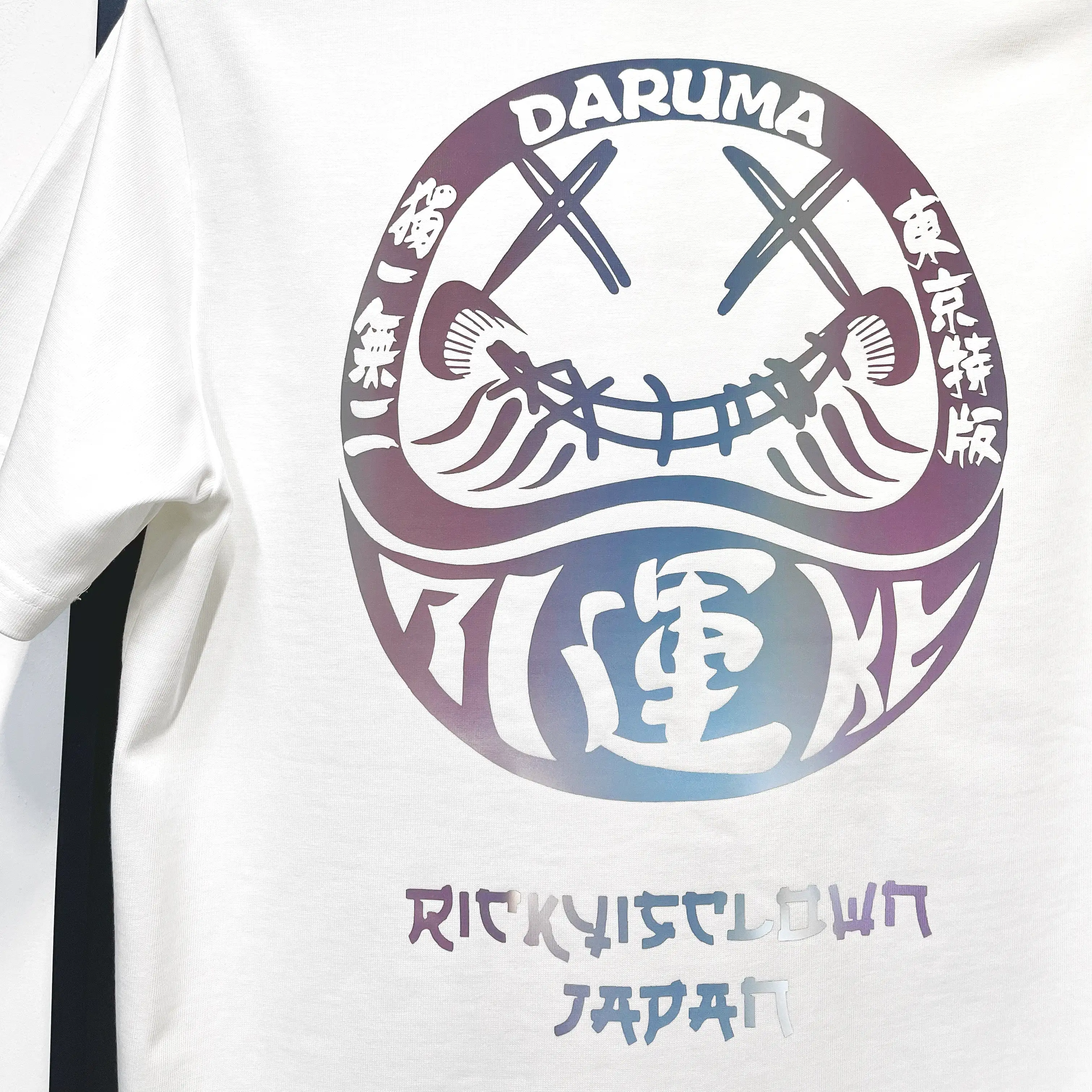 RICKYISCLOWN JAPAN  Lucky Daruma Laser Reflective Tee White [R11220810C-D7]