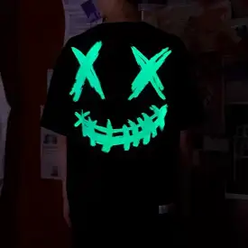 Rickyisclown [RIC] Glow In The Dark Smiley Tee Black [R20200506b-FFF]