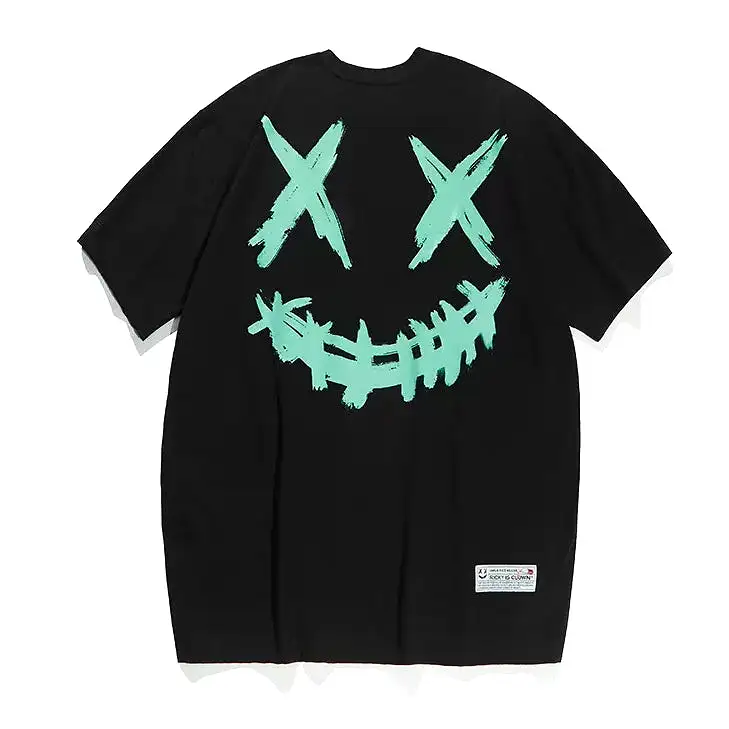 Rickyisclown [RIC] Glow In The Dark Smiley Tee Black [R20200506b-FFF]