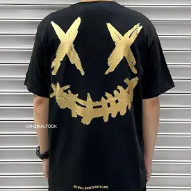 Rickyisclown [RIC] Gold Foil Smiley Tee Black [R20200506d-RRR]