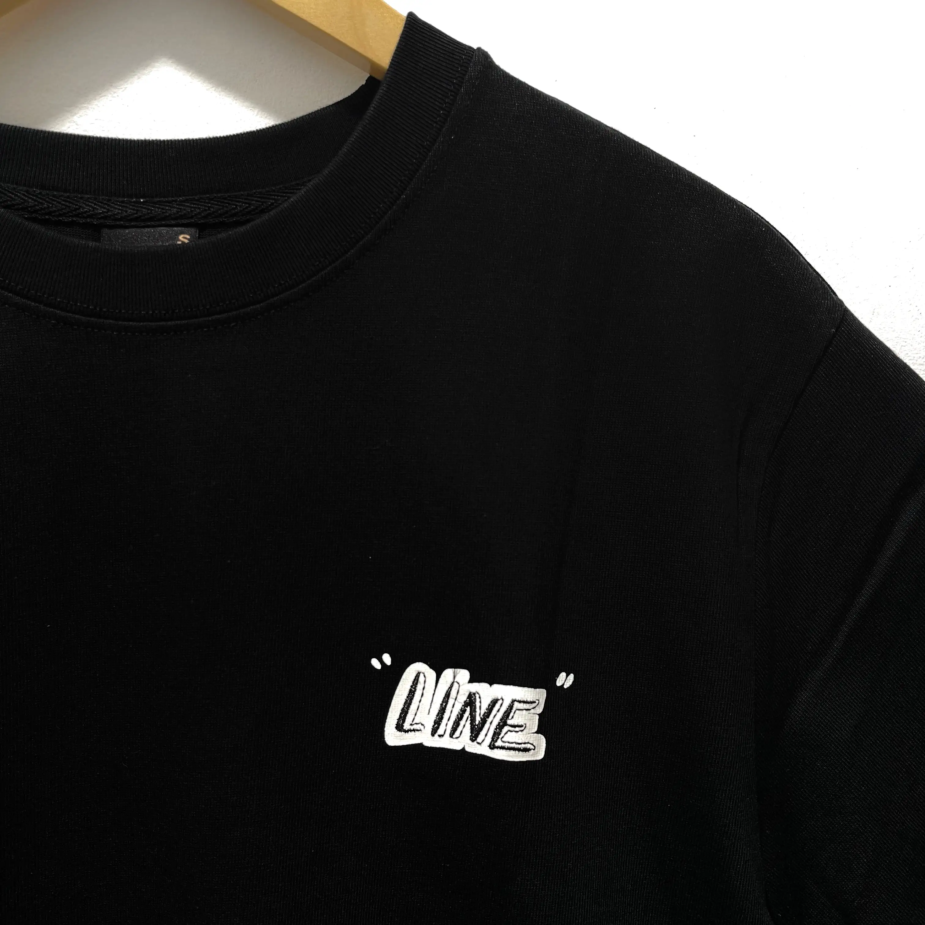 Rickyisclown [RIC] Line Embroidery Patch Smiley Tee Black [R27230225C-S8]