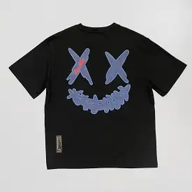 Rickyisclown [RIC] Mamba Embossed Smiley Tee Black Blue [R4220222B-N5]