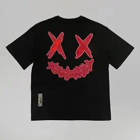 Rickyisclown [RIC] Mamba Embossed Smiley Tee Black Burgundy [R4220222B-N5]