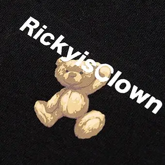 Rickyisclown [RIC] Teddy Bear Smiley Tee Black [R8211019-B5]