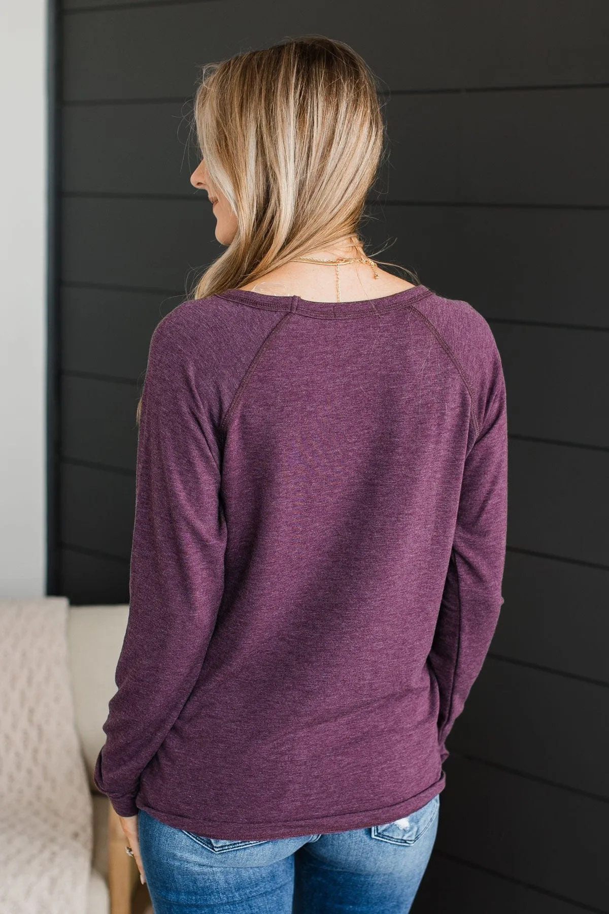 Right Next To You Knit Top- Plum