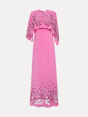 Rose Embroidered Cape Caftan