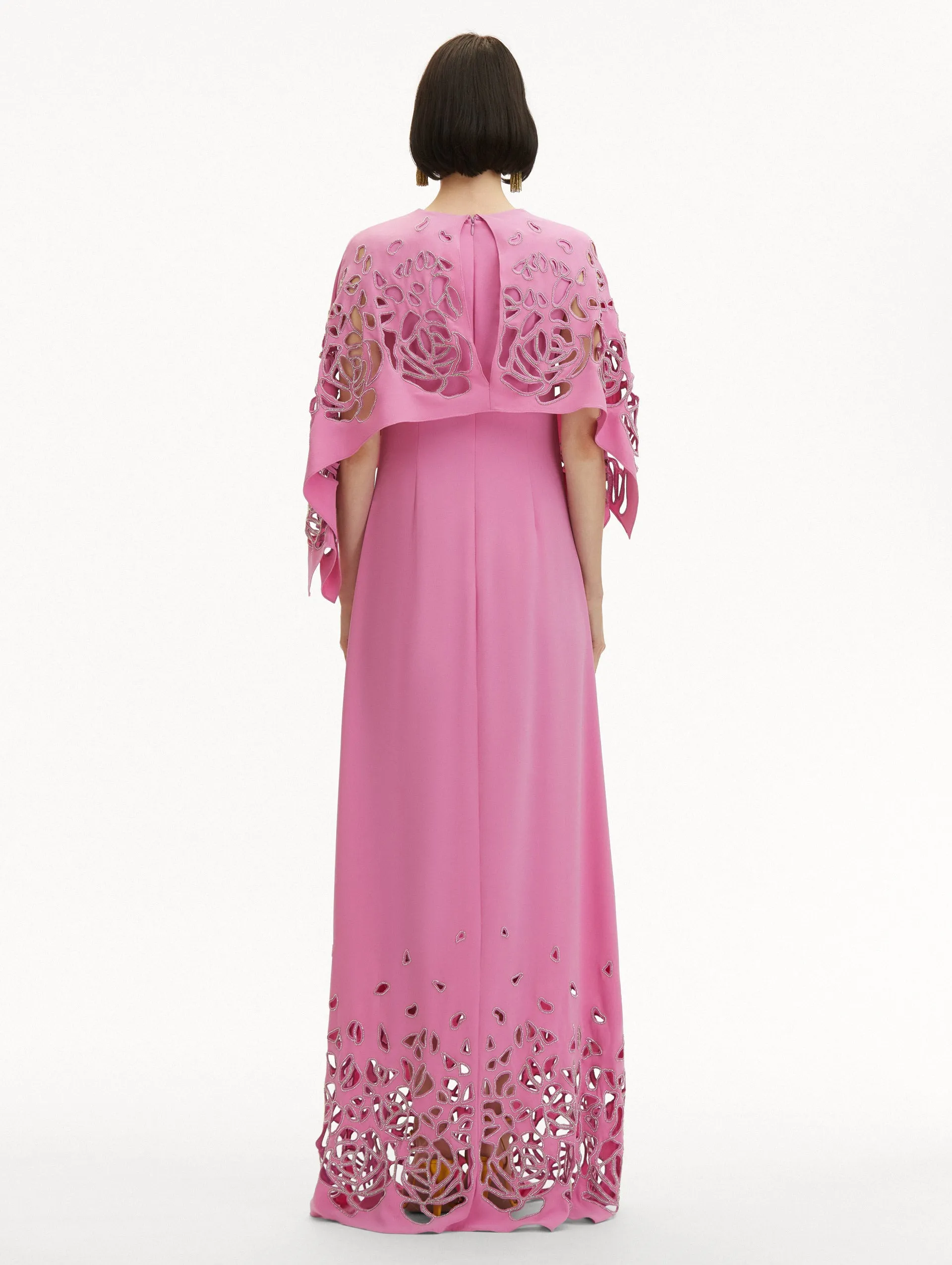 Rose Embroidered Cape Caftan