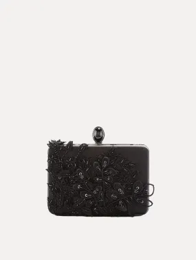 Sequin-Embroidered Silk Rogan Clutch