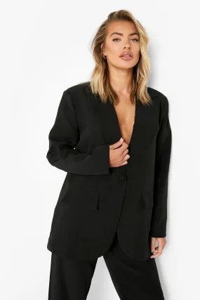 Single Button Front Oversized Blazer