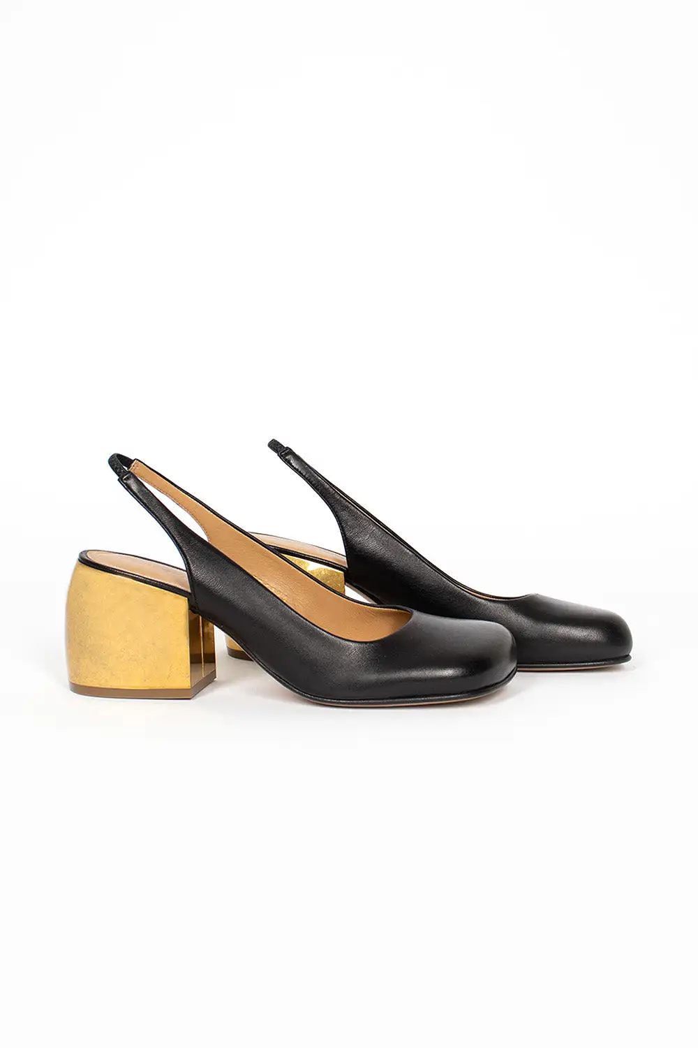 Square Toe Heel Black/Gold